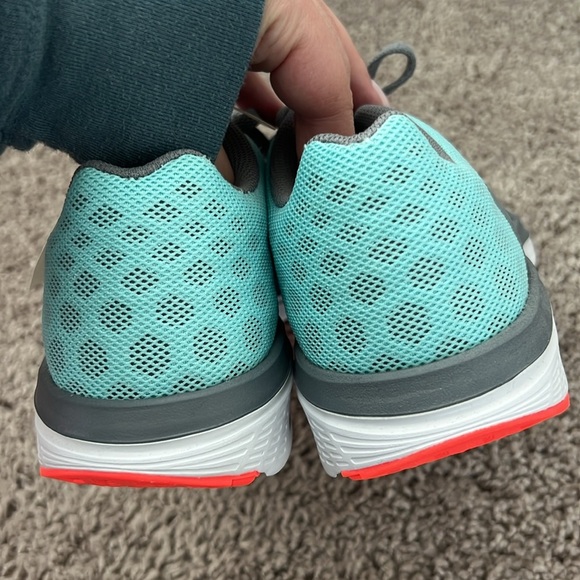 Nike FitSole Blue and Neon Coral Running Shoes - Picture 6 of 7